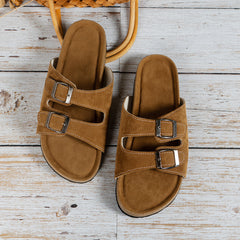 Women's Cork Footbed Sandals Slippers Adjustable Buckle Birken Slides