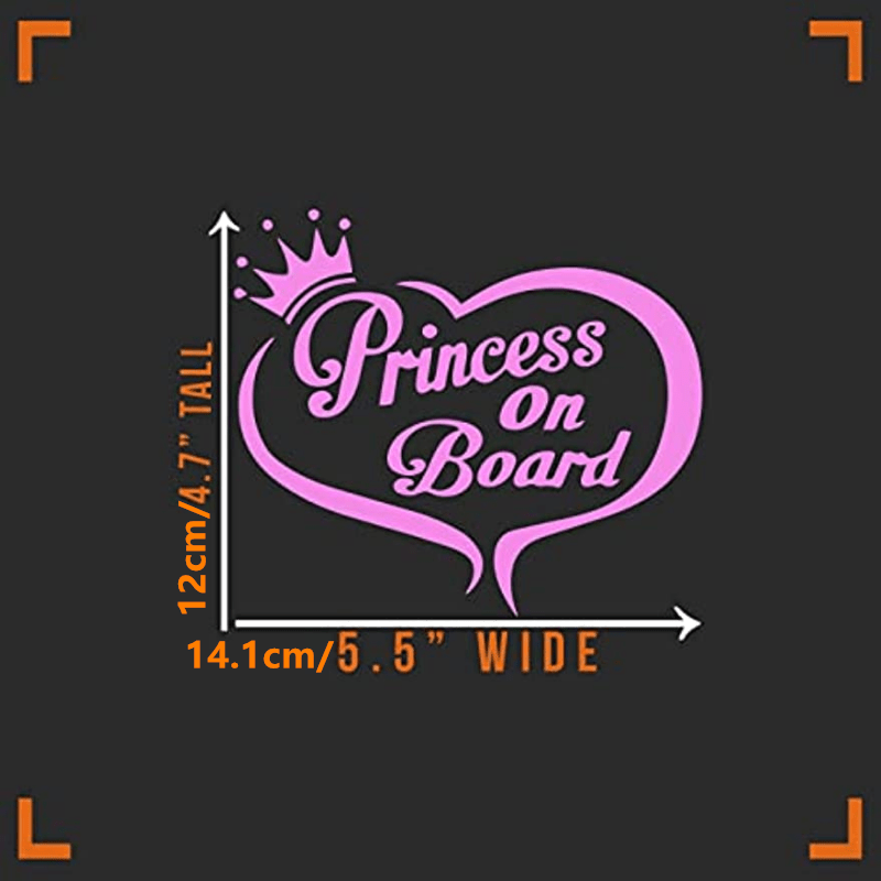 Princess On Board Decal Vinyl Sticker Car Truck Laptop Wall Stickers