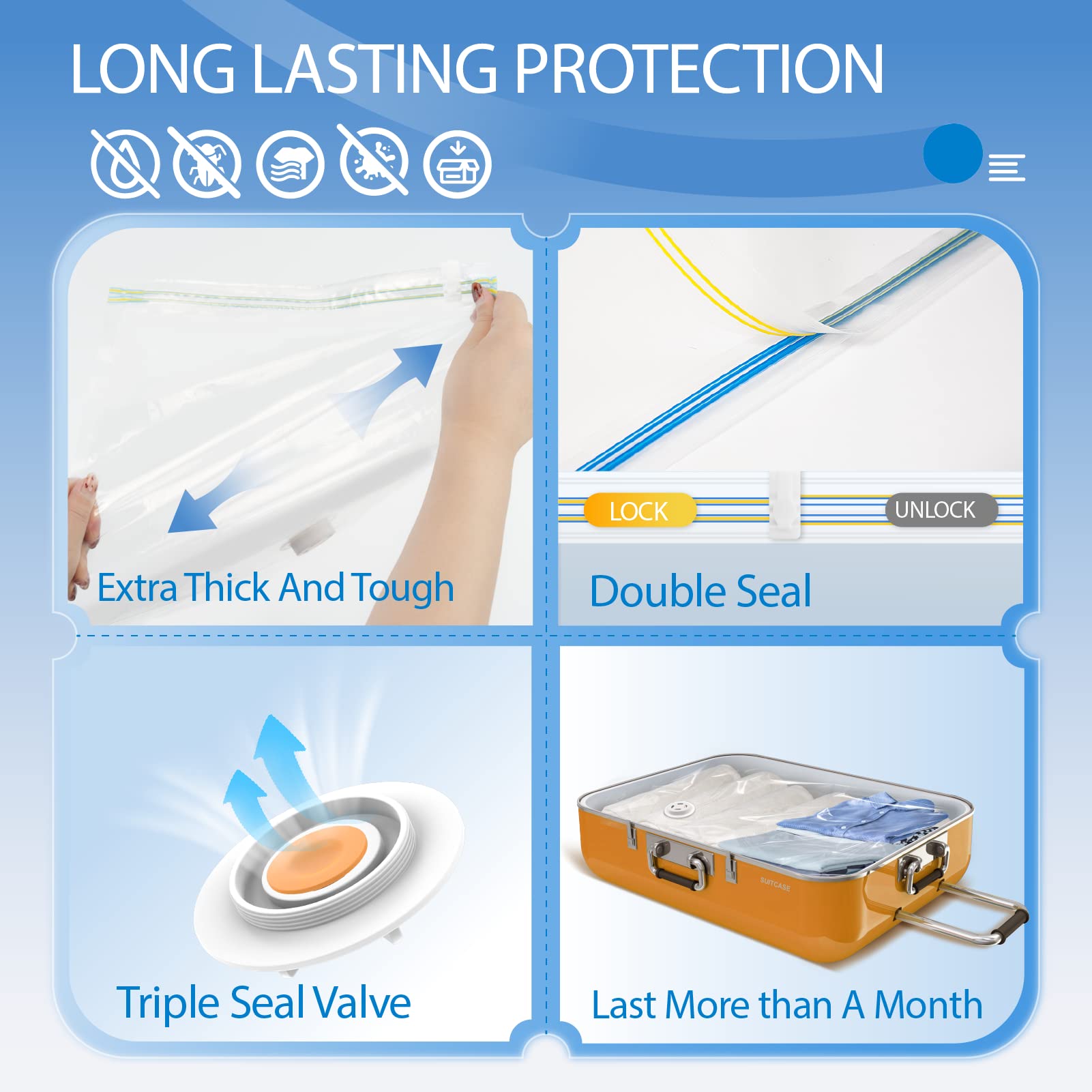 2pcs Travel Vacuum Storage Bag for Luggage