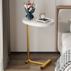 Small C-Shaped End Table for Living Room Sofa Bedroom Small Spaces