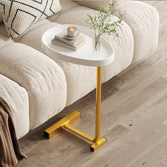 Small C-Shaped End Table for Living Room Sofa Bedroom Small Spaces
