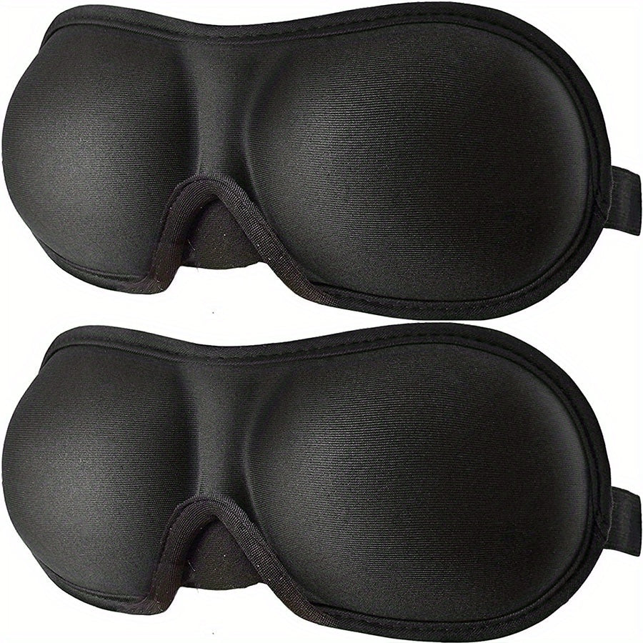 2pcs 3D Contoured Blindfold Soft Blackout Sleep Eye Mask