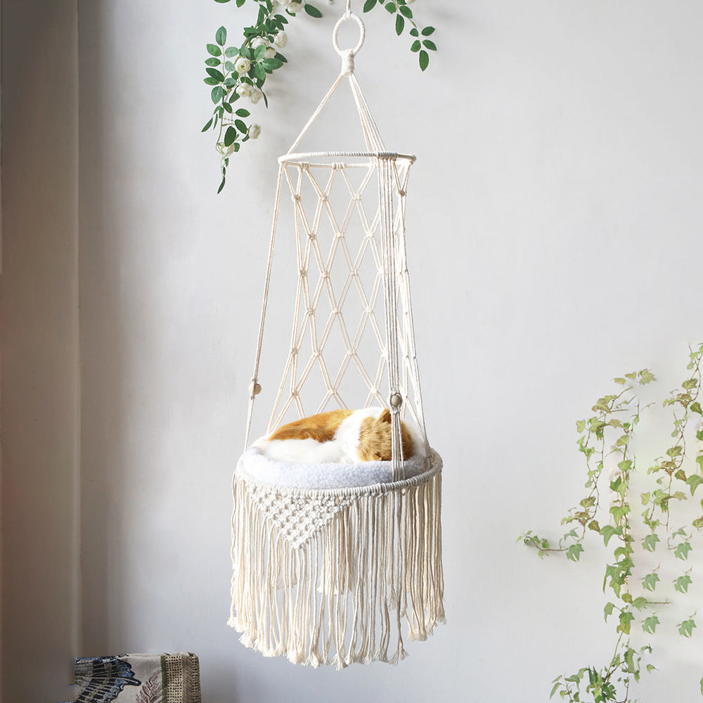 Bohemian Cat Hammock for Sleeping Playing Climbing