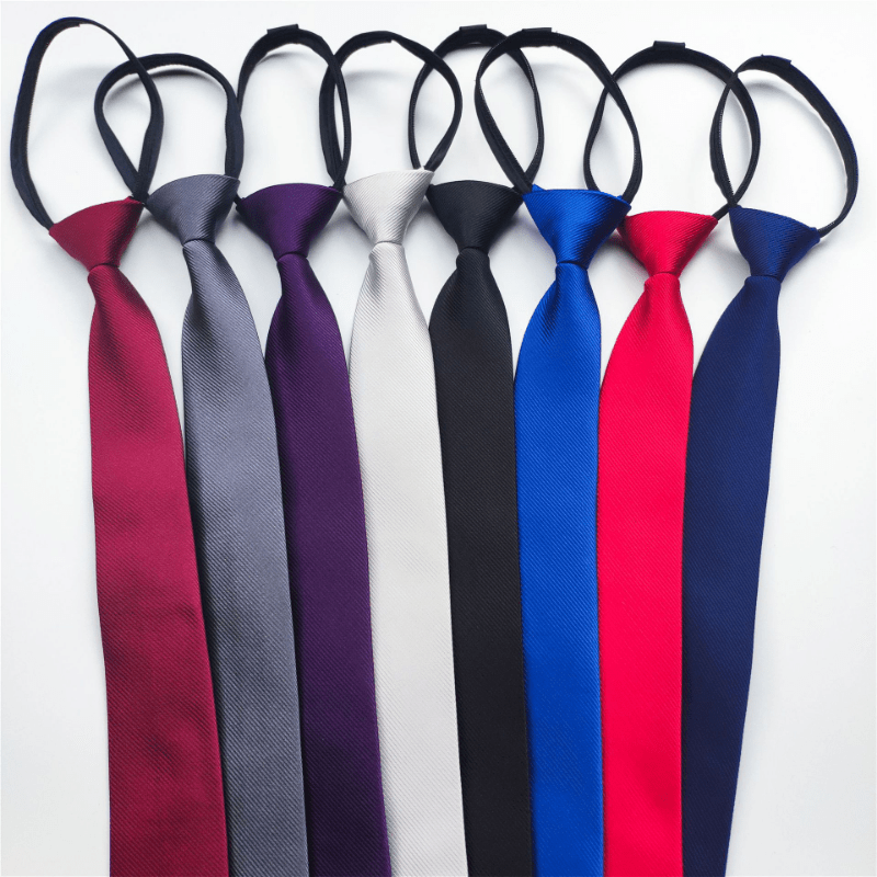 Men's Plain Zipper Tie for Casual Business