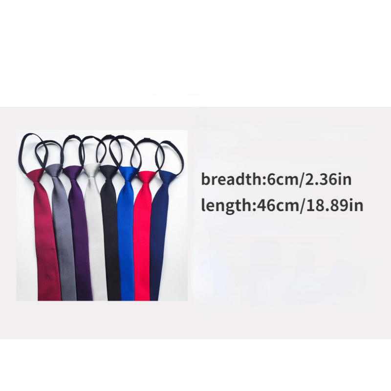 Men's Plain Zipper Tie for Casual Business