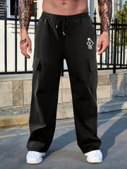 Men's Casual Cargo Pants with Flap Pockets - Loose Fit