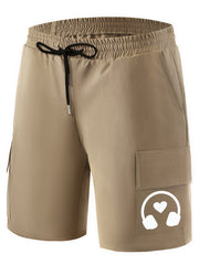 Radio Headphones Anchor Pattern Cargo Shorts For Men