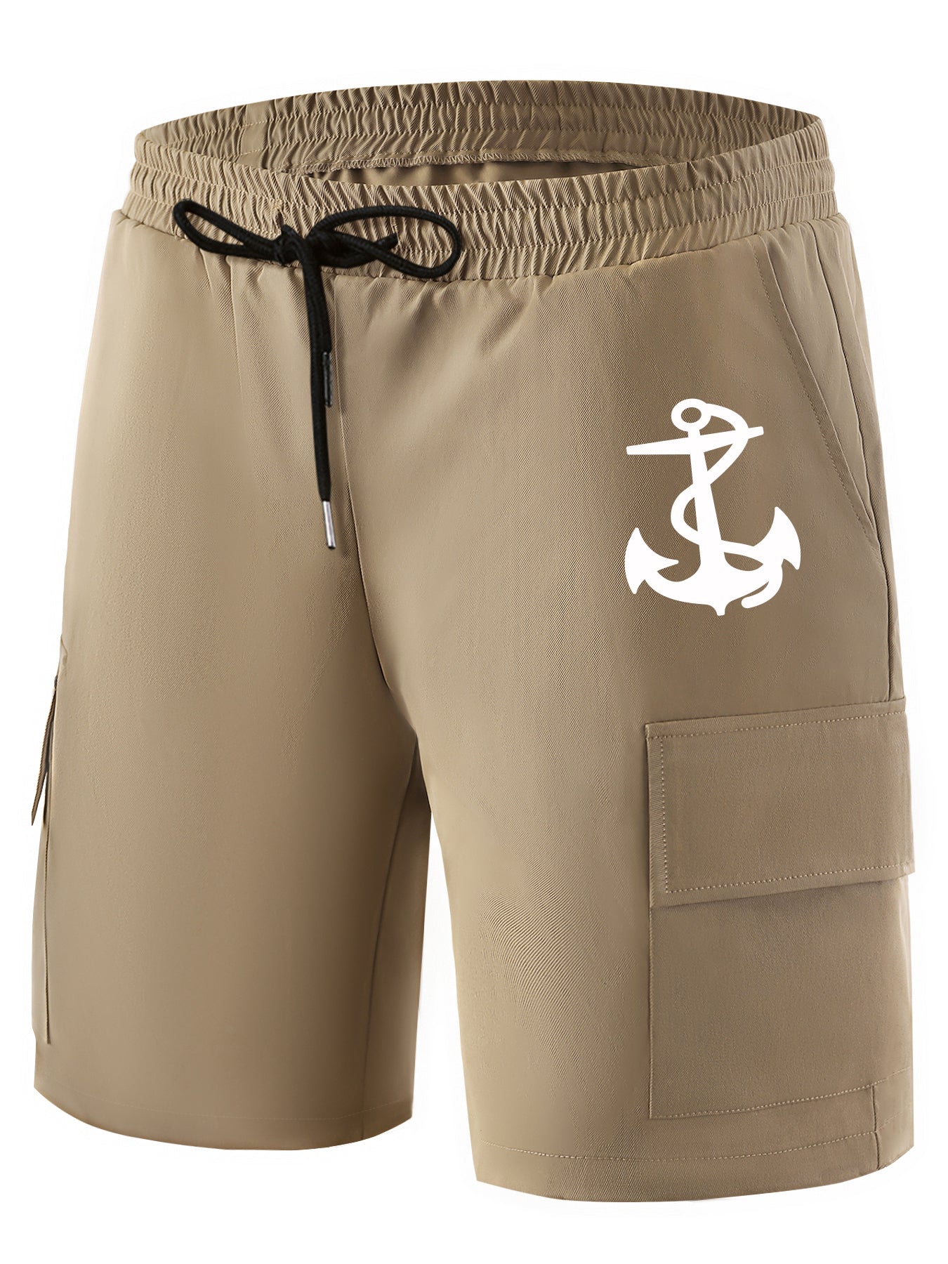Radio Headphones Anchor Pattern Cargo Shorts For Men