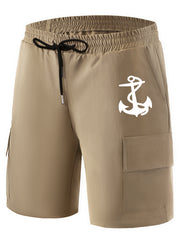 Radio Headphones Anchor Pattern Cargo Shorts For Men