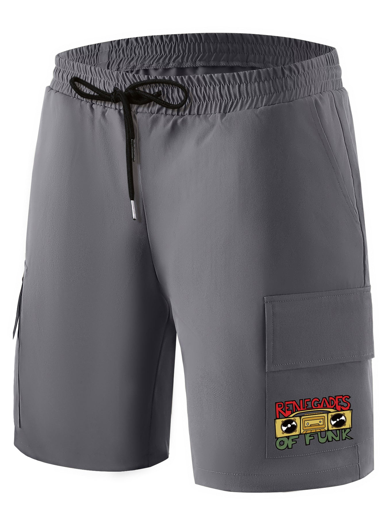 Radio Headphones Anchor Pattern Cargo Shorts For Men