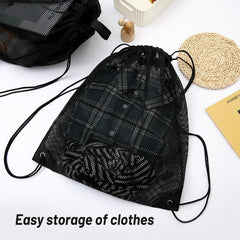 Drawstring Mesh Bags Gym Sports Storage Backpack