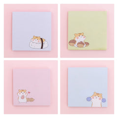 4pcs Four Seasons Bear Hamster Memo Pad Sticky Notes Escolar Papelaria