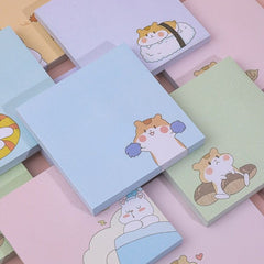 4pcs Four Seasons Bear Hamster Memo Pad Sticky Notes Escolar Papelaria