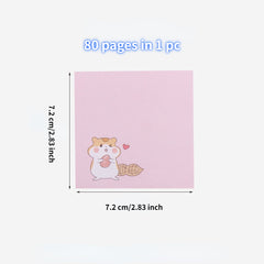 4pcs Four Seasons Bear Hamster Memo Pad Sticky Notes Escolar Papelaria