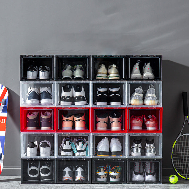 6pc Plastic Shoes Box With Clear Door For Sports Shoes Display