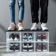 6pc Plastic Shoes Box With Clear Door For Sports Shoes Display