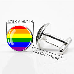 Rainbow Pride Cufflinks Men Shirt Shirt Cufflinks Gay Pride Gift