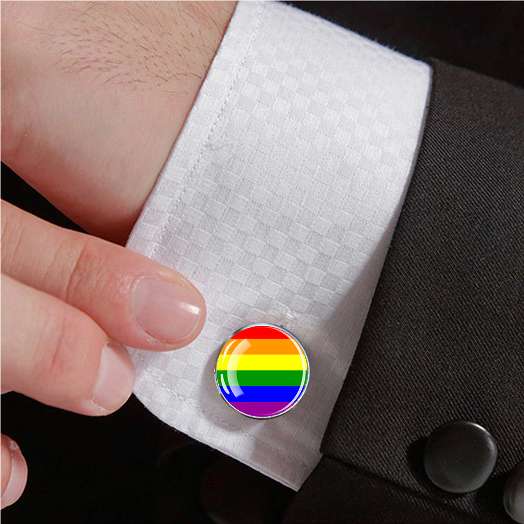 Rainbow Pride Cufflinks Men Shirt Shirt Cufflinks Gay Pride Gift