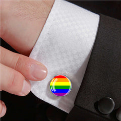 Rainbow Pride Cufflinks Men Shirt Shirt Cufflinks Gay Pride Gift