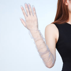 Ultra Thin Transparent Long Wedding Mittens Sunscreen Gloves