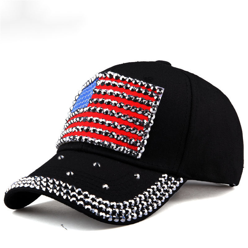 Rhinestone Flag Baseball Cap Patch Unisex Golf Dad Hats Independence Sun Hats