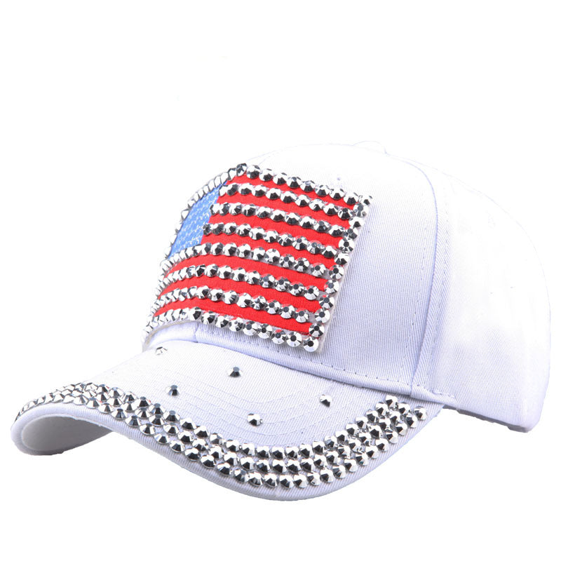 Rhinestone Flag Baseball Cap Patch Unisex Golf Dad Hats Independence Sun Hats