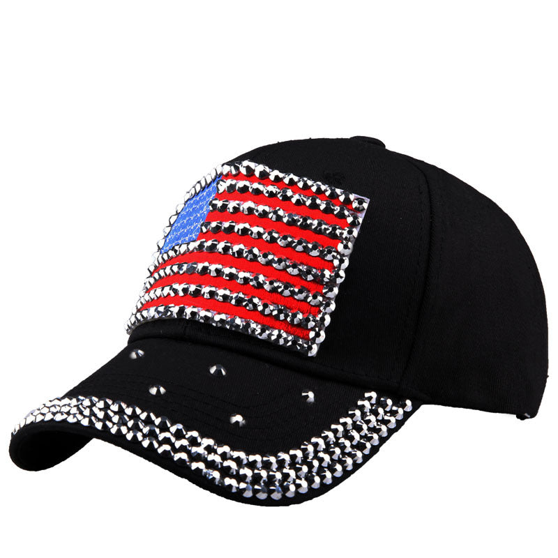 Rhinestone Flag Baseball Cap Patch Unisex Golf Dad Hats Independence Sun Hats
