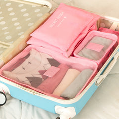 6PCS Travel Clothes Storage Bag Underwear Packing Cube Organizer
