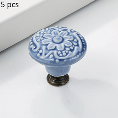 5pcs Ceramic Round Handle For Cabinet Door Drawer