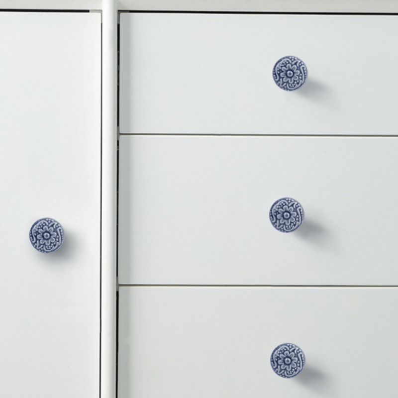 5pcs Ceramic Round Handle For Cabinet Door Drawer