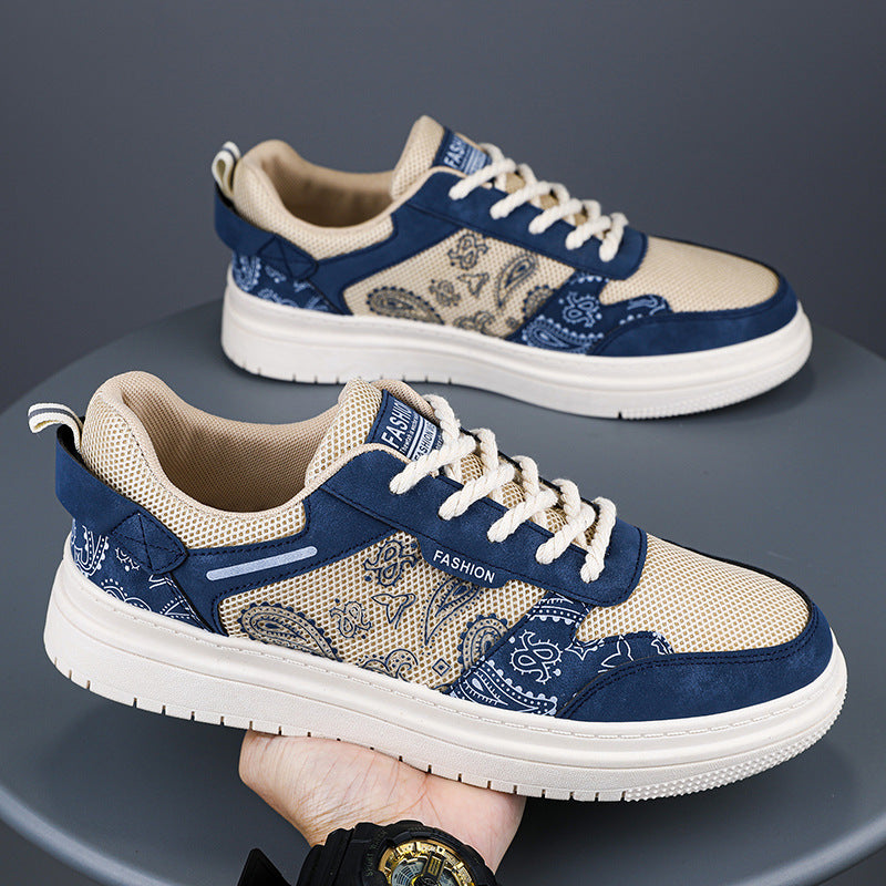 Men's Casual Sneakers Block Comfy Walking Shoes