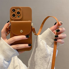 Pink Purple Anti Drop Phone Case Crossbody Lanyard For iPhone 14