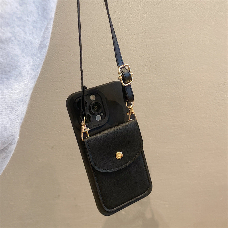 Pink Purple Anti Drop Phone Case Crossbody Lanyard For iPhone 14