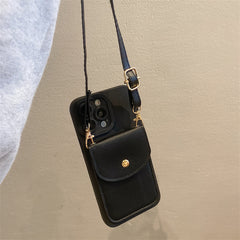 Pink Purple Anti Drop Phone Case Crossbody Lanyard For iPhone 14
