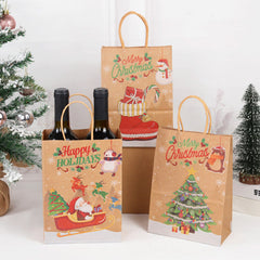 5pcs Christmas Gift Wrapping Bags Candy Biscuit Gift Paper Bags