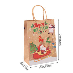 5pcs Christmas Gift Wrapping Bags Candy Biscuit Gift Paper Bags