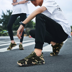Men's Army Green Lace Up Sneakers Casual Outdoor Walking Shoes