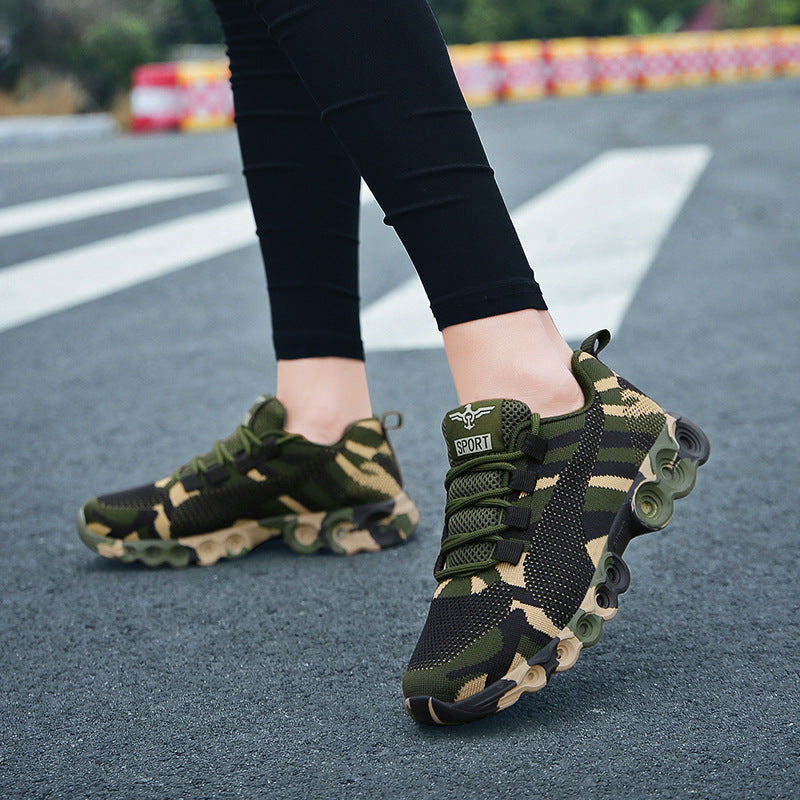 Men's Army Green Lace Up Sneakers Casual Outdoor Walking Shoes