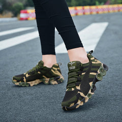 Men's Army Green Lace Up Sneakers Casual Outdoor Walking Shoes