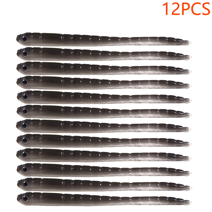 12pcs 3D Eye Soft Swimbait Worm for Carp Bass Fishing