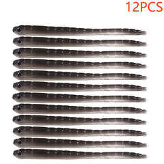 12pcs 3D Eye Soft Swimbait Worm for Carp Bass Fishing