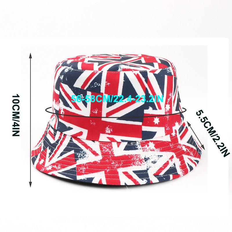 British Flag Print Double Sided Bucket Hat Men Women All Seasons Sunshade Hat