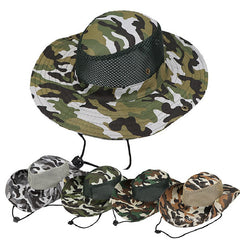 Wide Brim Sun Protection Camouflage Hat for Outdoor Activities