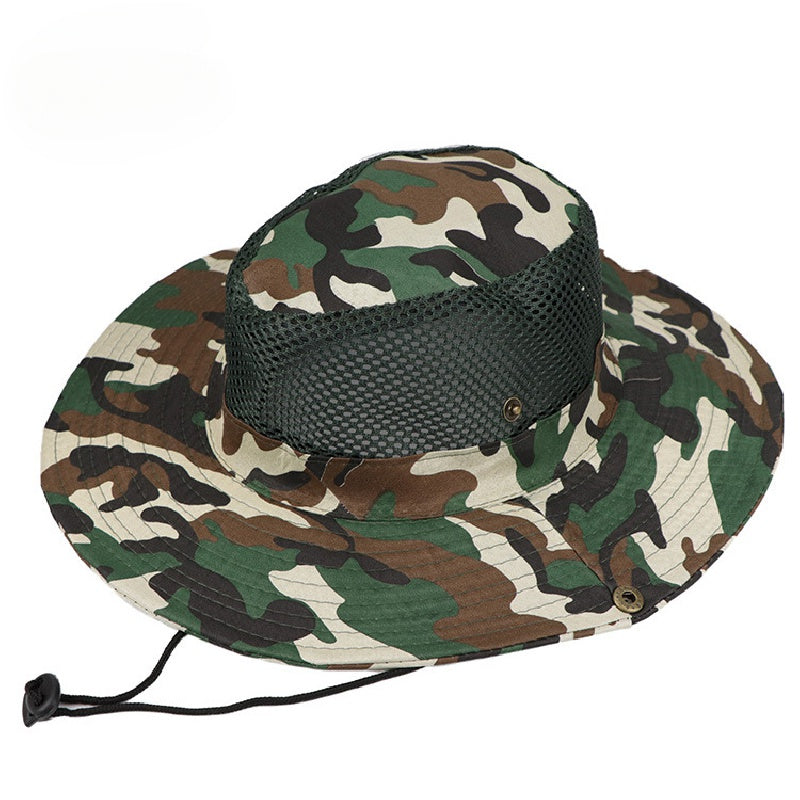 Wide Brim Sun Protection Camouflage Hat for Outdoor Activities