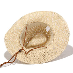 Men's Straw Beach Hat Summer Sun Protection Outdoor Travel Casual Cap
