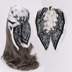 70 1cm Imitation Silk Square Scarf Boho Cashew Print Headband