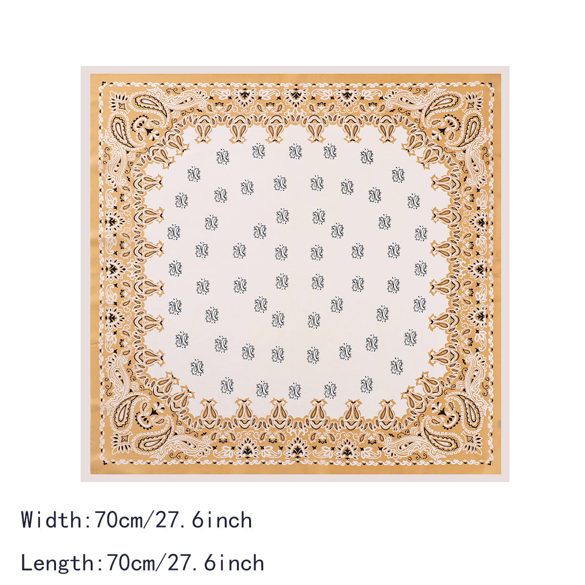 70 1cm Imitation Silk Square Scarf Boho Cashew Print Headband