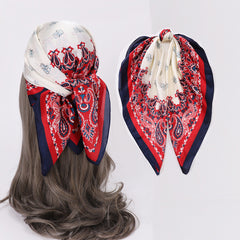 70 1cm Imitation Silk Square Scarf Boho Cashew Print Headband