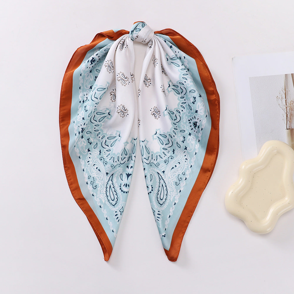 70 1cm Imitation Silk Square Scarf Boho Cashew Print Headband