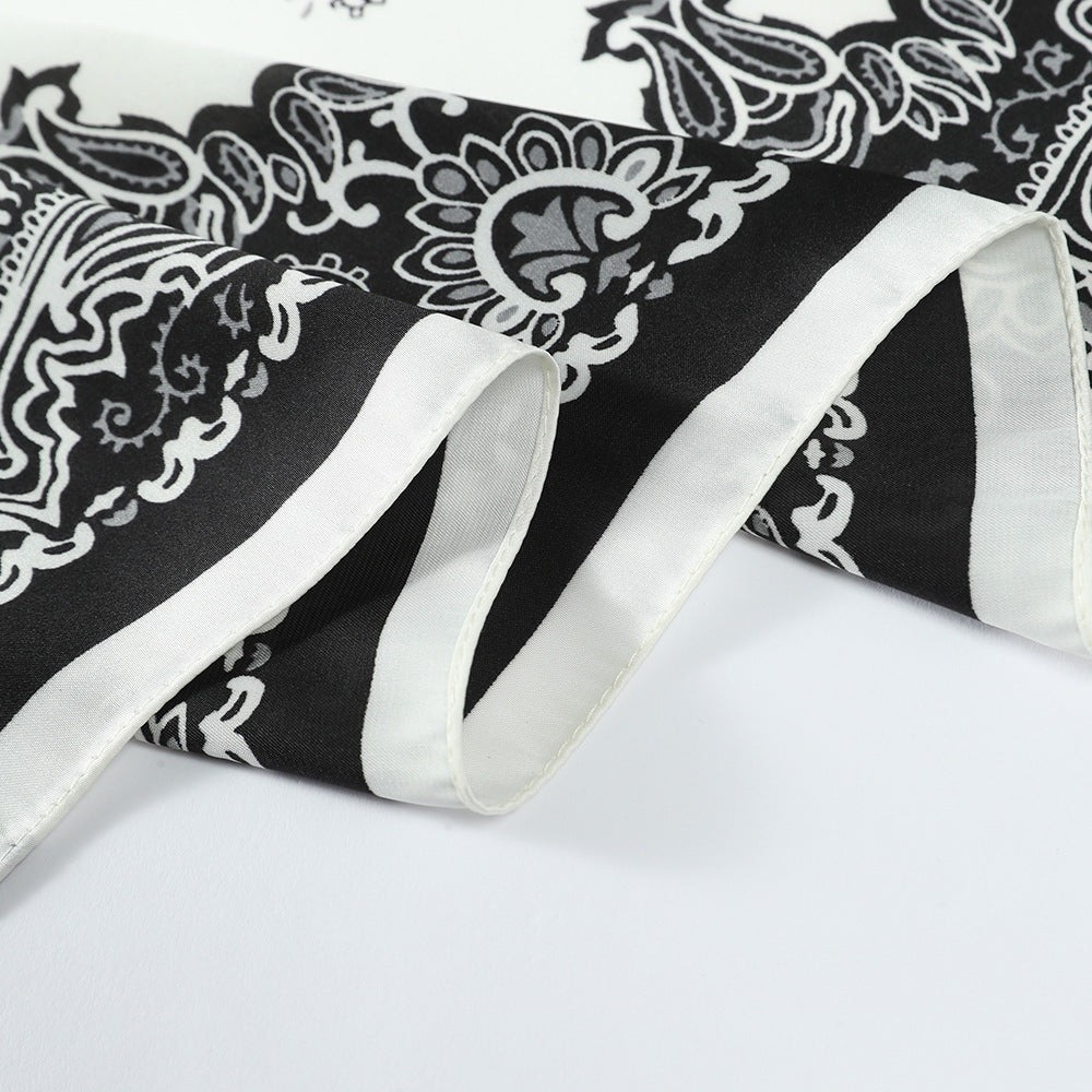 70 1cm Imitation Silk Square Scarf Boho Cashew Print Headband
